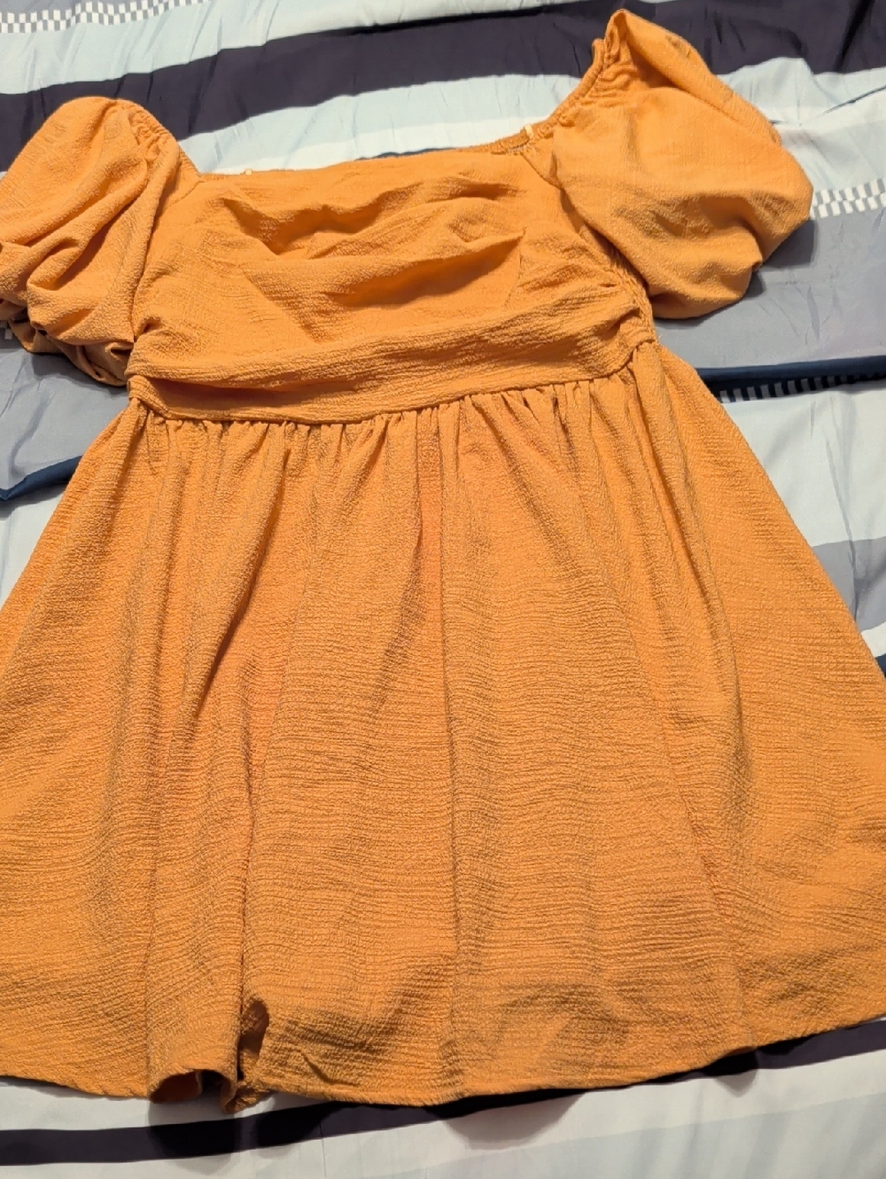 Women’s Puff Sleeve Casual Dress in Mustard
